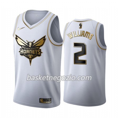 Canotte Uomo Charlotte Hornets Marvin Williams 2 2019-20 Nike Bianco Golden Edition Swingman